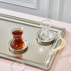 New Nehir 19-Piece Turkish Tea Set for 6 People, 130ml, Multi Turkish Tea Sets