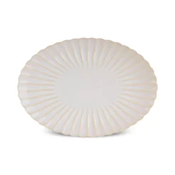 Discount New Daisy Oval Stoneware Serving Platter, 36cm, White Serving Platters