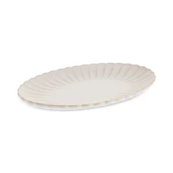 Clearance New Daisy Oval Stoneware Serving Platter, 30cm, White Serving Platters