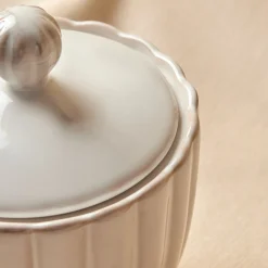 Hot New Daisy Stoneware Sugar Bowl, 230ml, White Storage Jars