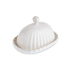 Hot New Daisy Stoneware Butter Dish, 18,5cm, White Bowls
