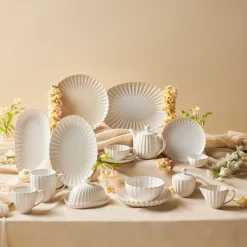 Hot New Daisy Stoneware Butter Dish, 18,5cm, White Bowls