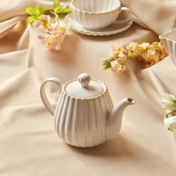 Online New Daisy Stoneware Teapot, 550ml, White Turkish Teapots