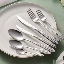 New New Mantilla 84-Piece Stainless Steel Cutlery Set for 12 People, Platin Cutlery Sets