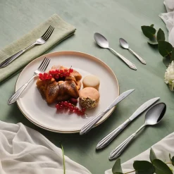 New New Mantilla 84-Piece Stainless Steel Cutlery Set for 12 People, Platin Cutlery Sets