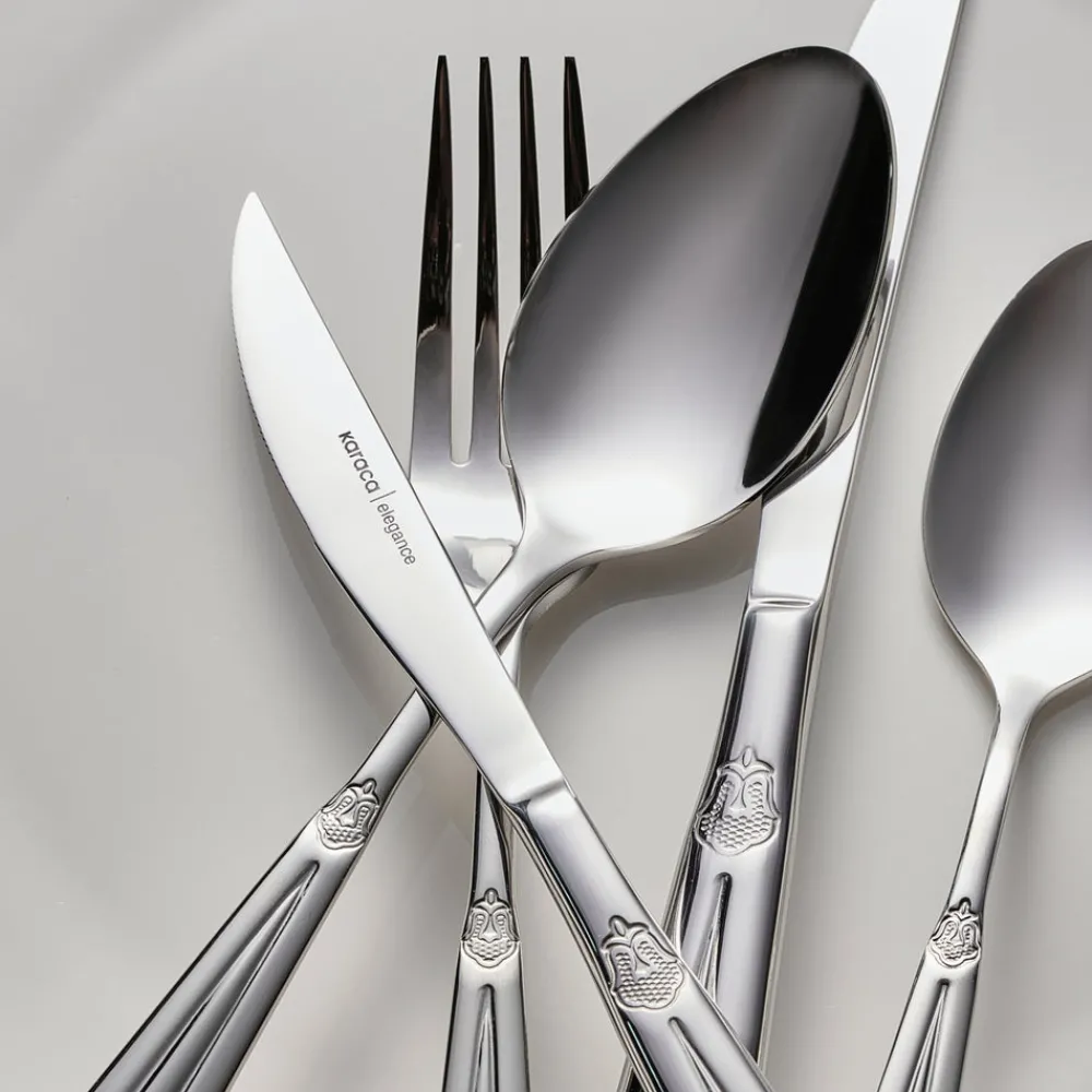 New New Mantilla 84-Piece Stainless Steel Cutlery Set for 12 People, Platin Cutlery Sets