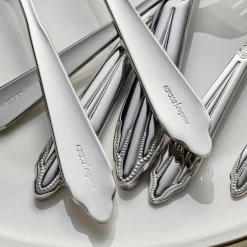 New New Mantilla 84-Piece Stainless Steel Cutlery Set for 12 People, Platin Cutlery Sets