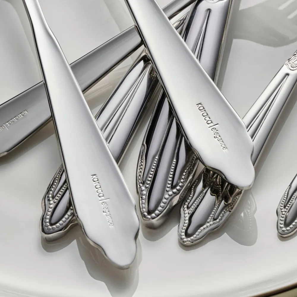 New New Mantilla 84-Piece Stainless Steel Cutlery Set for 12 People, Platin Cutlery Sets