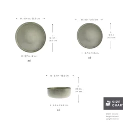 New Skal 18-Piece Reactive Glaze Dinner Set for 6 People, Grey See All Dinner Sets|Reactive Glaze Dinner Sets