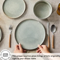 New Skal 18-Piece Reactive Glaze Dinner Set for 6 People, Grey See All Dinner Sets|Reactive Glaze Dinner Sets