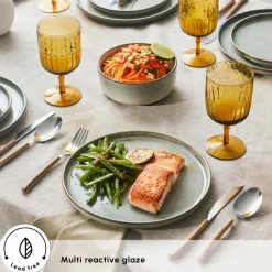 New Skal 18-Piece Reactive Glaze Dinner Set for 6 People, Grey See All Dinner Sets|Reactive Glaze Dinner Sets