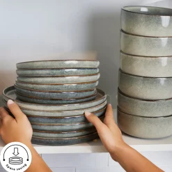 New Skal 18-Piece Reactive Glaze Dinner Set for 6 People, Grey See All Dinner Sets|Reactive Glaze Dinner Sets