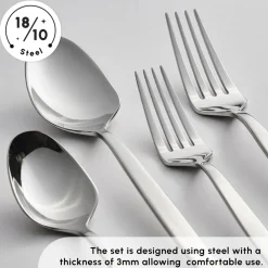 Best New Thor 84-Piece Stainless Steel Cutlery Set for 12 People, Silver Cutlery Sets