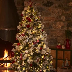 Clearance New Year 24 Illuminated Christmas Tree, Green Artificial Flowers And Plants