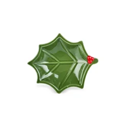 Sale New Year Butcher's Broom Snack Bowl, 12cm, Green Bowls