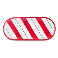 Hot New Year Christmas Candy Stripe Serving Plate, 28cm, Red Serving Platters