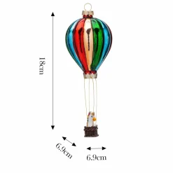 Outlet New Year Christmas Baloon Glass Tree Decoration, 6.9cmx6.9cmx18cm, Multi Ornaments