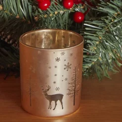 New Year Christmas Helena Glass Candle Holder, 7cmx7.8cm, Candle Holder