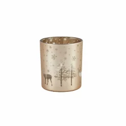 New Year Christmas Helena Glass Candle Holder, 7cmx7.8cm, Candle Holder