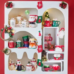 New New Year Christmas Soft Touch Porcelain Mug, 340ml, Green Multi Mugs
