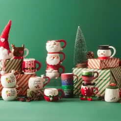New New Year Christmas Soft Touch Porcelain Mug, 340ml, Green Multi Mugs