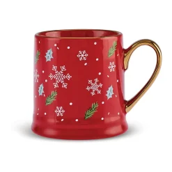 New New Year Christmas New Generation Bone Golden Line Mug, 355ml, Red Multi Mugs