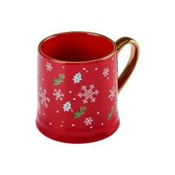 New New Year Christmas New Generation Bone Golden Line Mug, 355ml, Red Multi Mugs