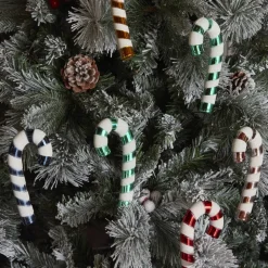 Hot New Year Christmas Candy Stick Tree Decoration Set, 6 Piece, 14cm, Multi Ornaments