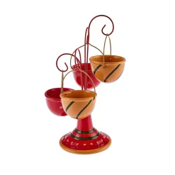 Discount New Year Christmas Corrousel Ceramic Snack Bowl with Stand, 32cm, Multi Bowls