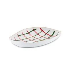 Sale New Year Christmas Butcher's Broom Oval Serving Platter, 26cm, Multi Serving Platters