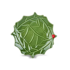 Hot New Year Christmas Butcher's Broom Snack Bowl, 15cm, Green Bowls