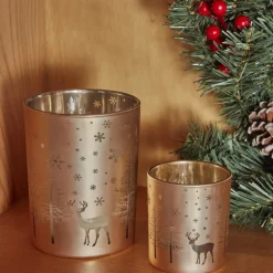 New New Year Christmas Helena Glass Candle Holder, 10cmx12.5cm, Candle Holder