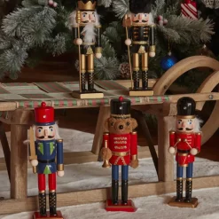 New New Year Christmas Nutcracker with Drums Figure, 25cm, Red Multi Ornaments