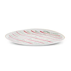Best New Year Christmas Butcher's Broom Green Dot Side Plate, 20,5cm, Multi Side Plates