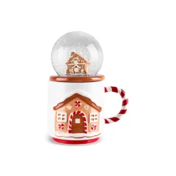 Online New Year Christmas House Snowball Mug, 390ml, Multi Mugs