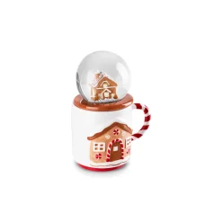 Online New Year Christmas House Snowball Mug, 390ml, Multi Mugs