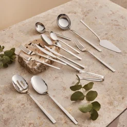 Nil 91-Piece Stainless Steel Cutlery Set with Serving Set, Silver Cutlery Sets