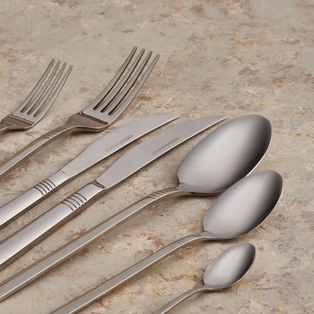 Nil 91-Piece Stainless Steel Cutlery Set with Serving Set, Silver Cutlery Sets