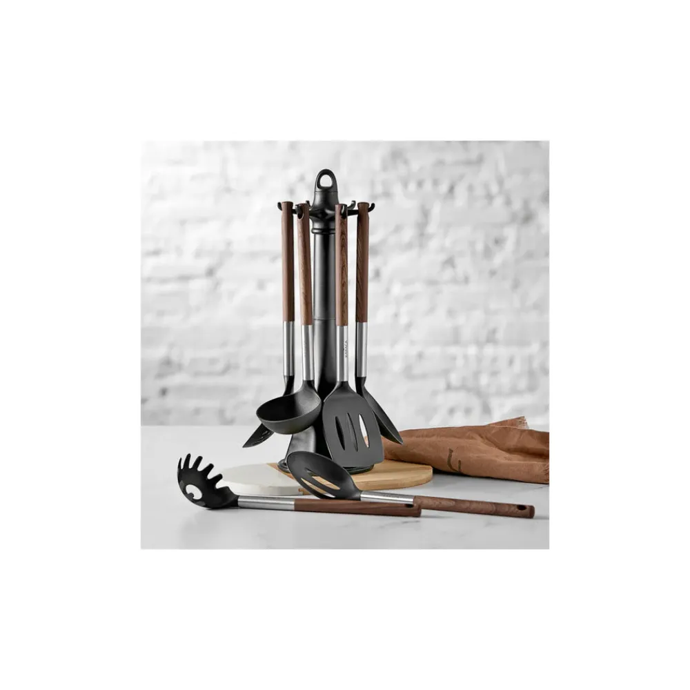 Online North Star 6 Piece Kitchen Utensil Set with Stand, Multi Kitchen Utensils