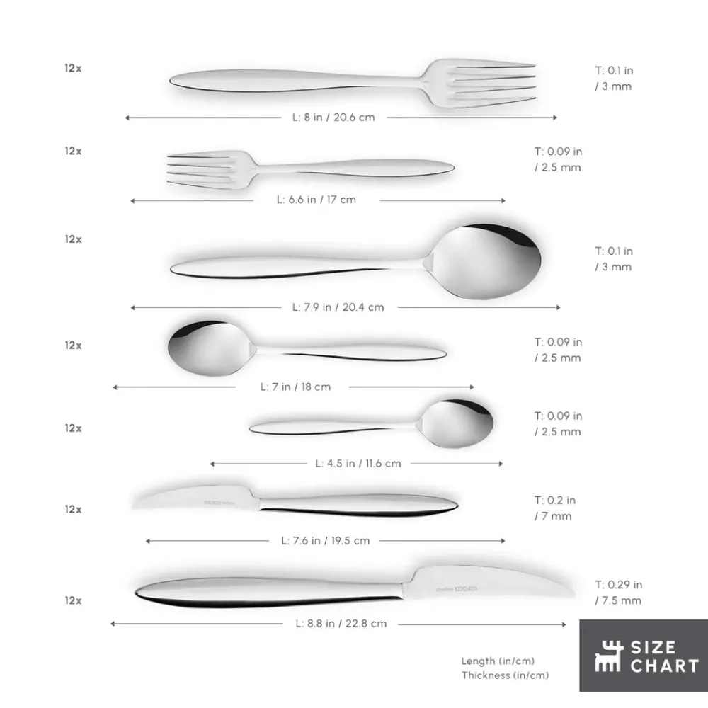 Novara 84-Piece Stainless Steel Cutlery Set for 12 People Cutlery Sets