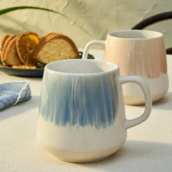 Best Okeanos 2 Piece Stoneware Mug Set, 400ml, Multi Mugs