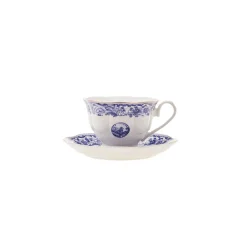 New Old Town 4-Piece Porcelain Tea Cup Set for 2 People, 220ml, Blue Tea Set