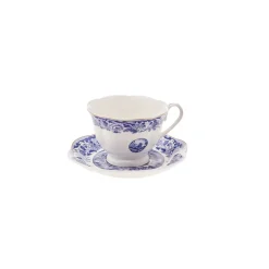 New Old Town 4-Piece Porcelain Tea Cup Set for 2 People, 220ml, Blue Tea Set