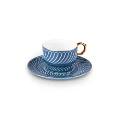 Discount Olympian 12-Piece Porcelain Turkish Coffee Cup Set for 6 People, 90ml, Blue Espresso & Turkish Coffee Cup Sets
