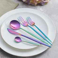 Sale Orion 30-Piece Rainbow Stainless Steel Cutlery Set for 6 People, Multi Cutlery Sets