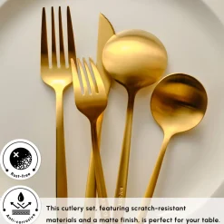 Online Orion 30-Piece Stainless Steel Cutlery Set for 6 People, Cutlery Sets