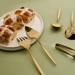 Hot Orion 7-Piece Stainless Steel Serving Set, Matte Gold Kitchen Utensils