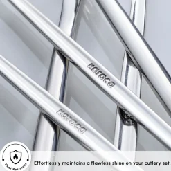 Online Orion 30-Piece Stainless Steel Cutlery Set for 6 People, Platinum Cutlery Sets