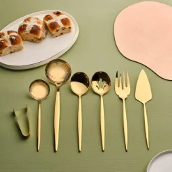 Hot Orion 7Piece Stainless Steel Serving Set, Shiny Gold Kitchen Utensils