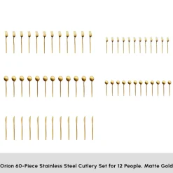 Sale Orion 60-Piece Stainless Steel Cutlery Set for 12 People, Cutlery Sets